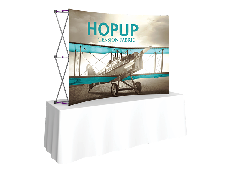 Hop-Up Tabletop 8' FRONT Graphic - Curved 3x2 - Tabletop Display