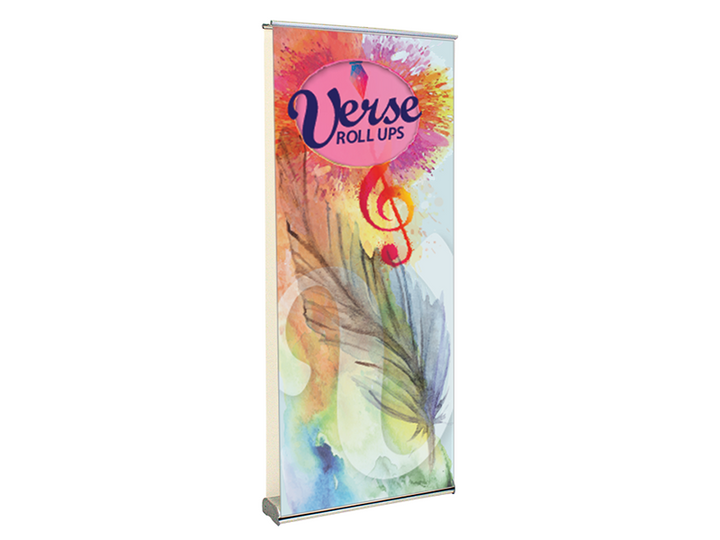 Verse-2 Rollup 35" x 83" Retractable Banner Stand Double-Sided Display for Trade Shows - ExpoTrade Exhibits