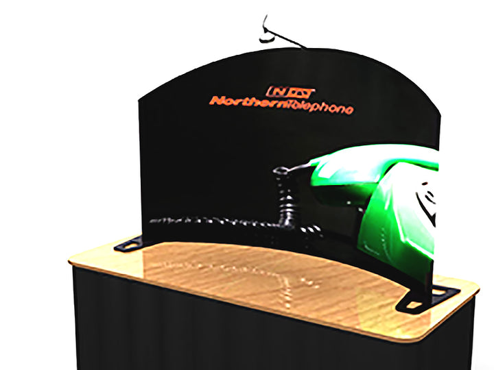 6' Tension Fabric Pop Up Tabletop Trade Show Display by Aero for Northern Telephone - ExpoTrade Exhibits