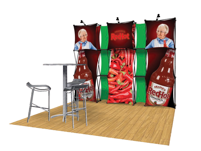ConneX 10' Tension Fabric Pop Up Display - KIT A - Backwall / Inline Display
