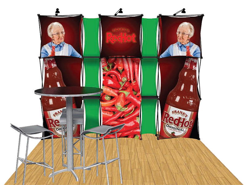 ConneX 10' Tension Fabric Pop Up Display - KIT A - Backwall / Inline Display