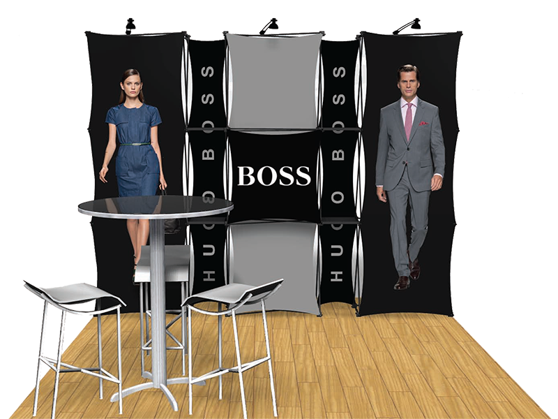 ConneX 10' Tension Fabric Pop Up Display - KIT D - Backwall / Inline Display