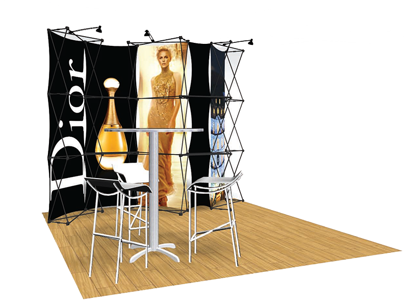 ConneX 10' Tension Fabric Pop Up Display - KIT E - Backwall / Inline Display