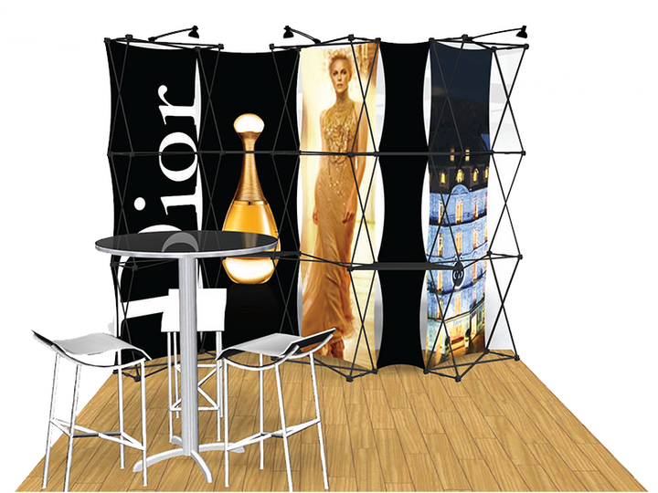ConneX 10' Tension Fabric Pop Up Display - KIT E - Backwall / Inline Display