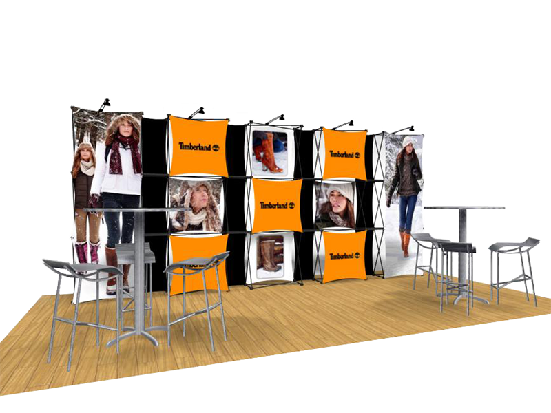 ConneX 20' Tension Fabric Pop Up Display - KIT A - Backwall / Inline Display