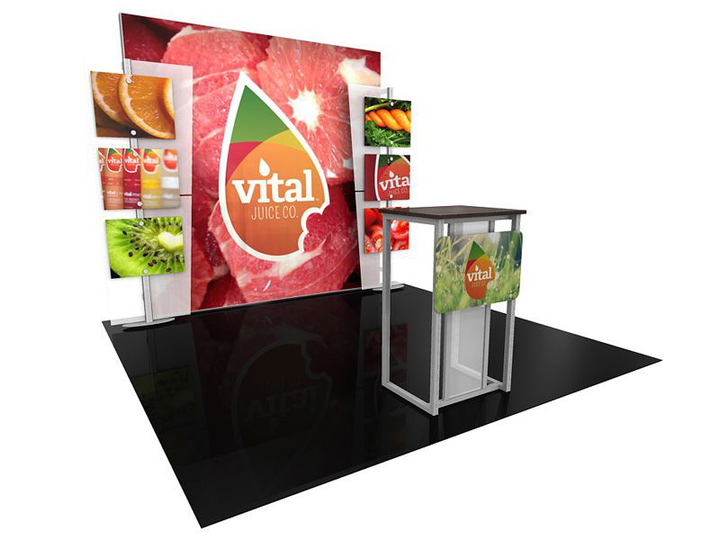 10' Backlit Modular Trade Show Backdrop Display by eSmart for Vital Juice Co. - ExpoTrade Exhibits