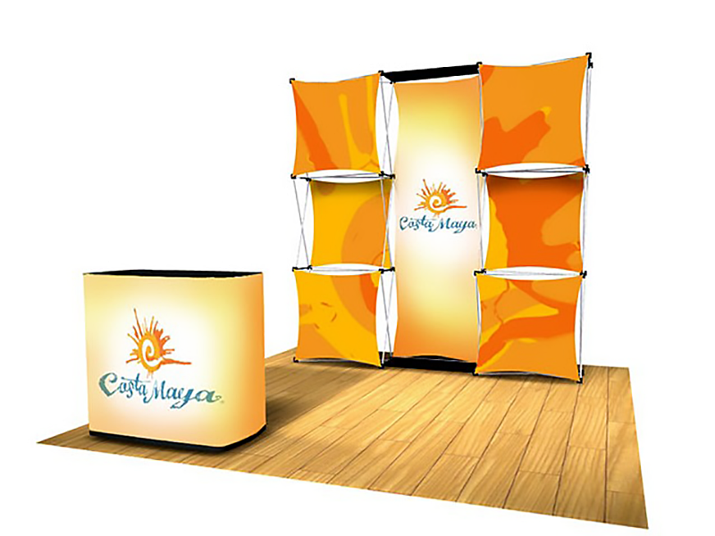 Express 8' Tension Fabric Pop Up Display - KIT C - Backwall / Inline Display