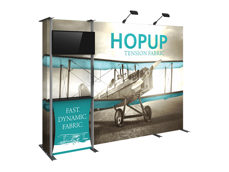 Hop-Up 10' FULL Graphic MONITOR Display KIT - Straight 4x3 - Backwall / Inline Display