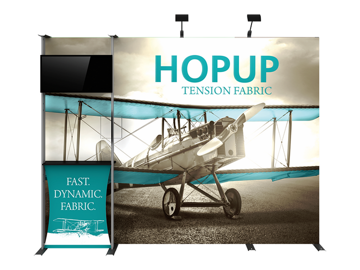 Hop-Up 10' FULL Graphic MONITOR Display KIT - Straight 4x3 - Backwall / Inline Display
