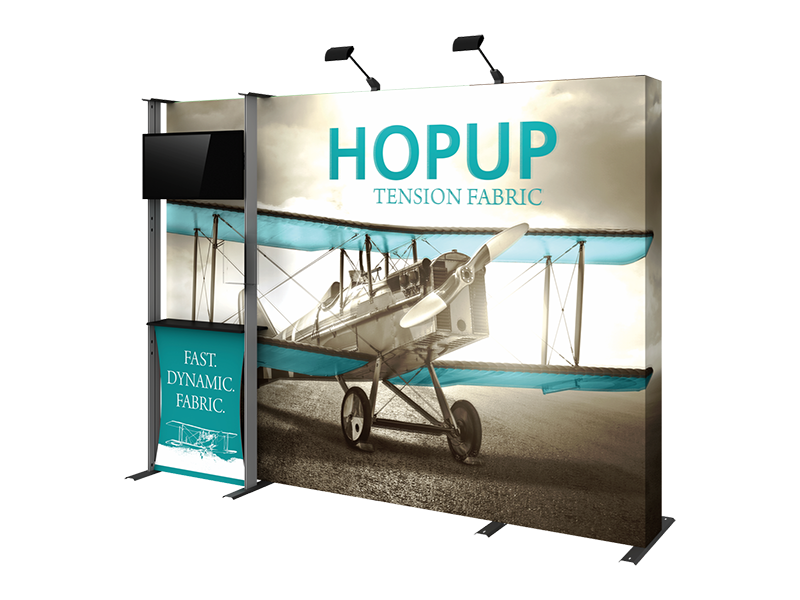 Hop-Up 10' FULL Graphic MONITOR Display KIT - Straight 4x3 - Backwall / Inline Display