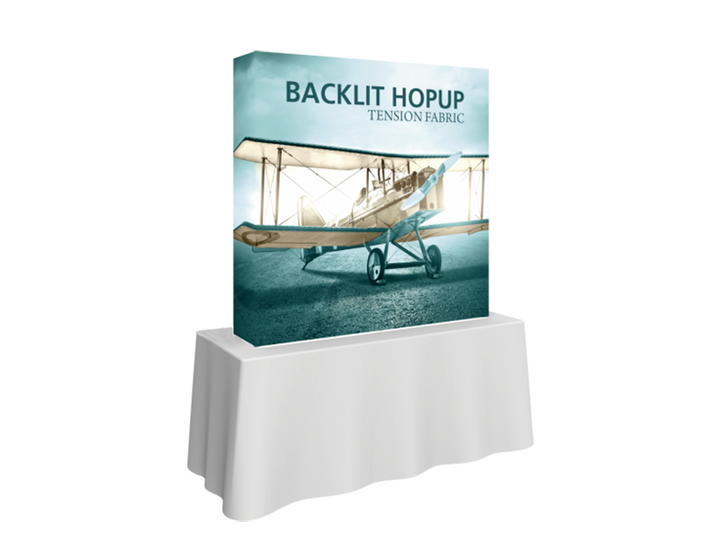 Hop-Up Tabletop 5' FULL Graphic BACKLIT KIT - Straight 2x2 - Tabletop Display