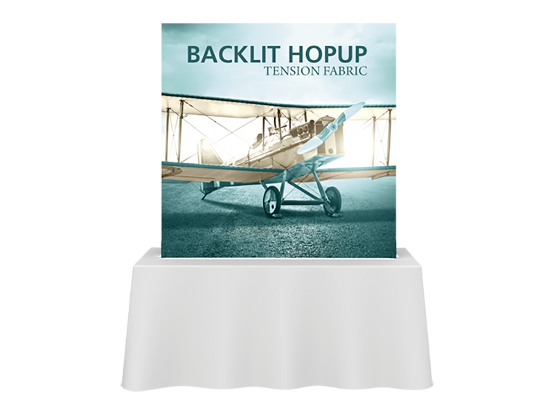 Hop-Up Tabletop 5' FULL Graphic BACKLIT KIT - Straight 2x2 - Tabletop Display
