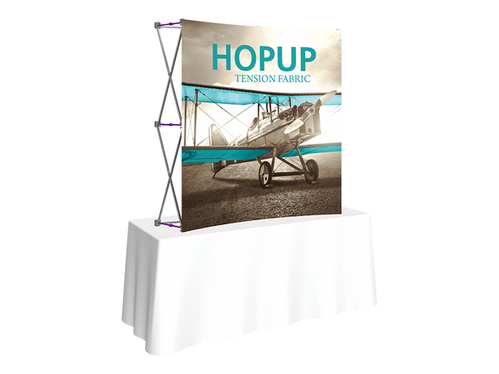 Hop-Up Tabletop 5' FRONT Graphic - Curved 2x2 - Tabletop Display