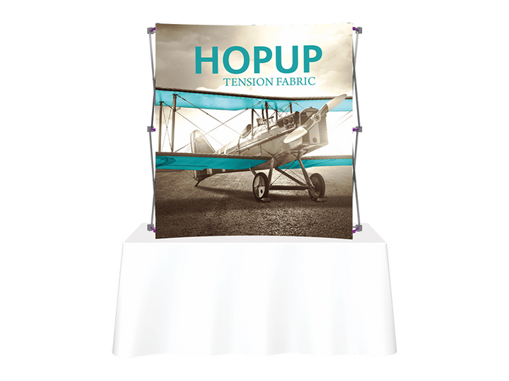 Hop-Up Tabletop 5' FRONT Graphic - Curved 2x2 - Tabletop Display