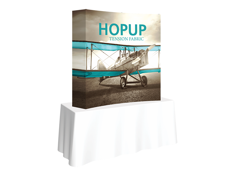 Hop-Up Tabletop 5' FULL Graphic - Curved 2x2 - Tabletop Display
