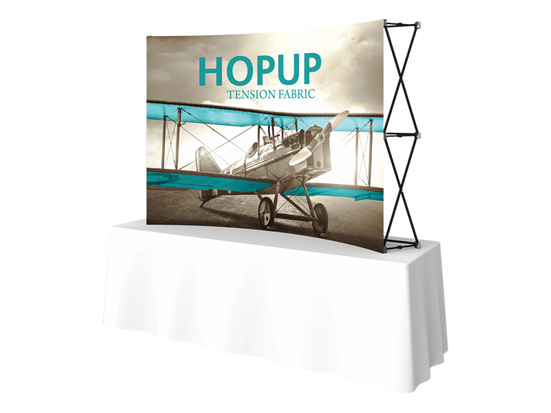 Hop-Up Tabletop 8' FRONT Graphic - Curved 3x2 - Tabletop Display