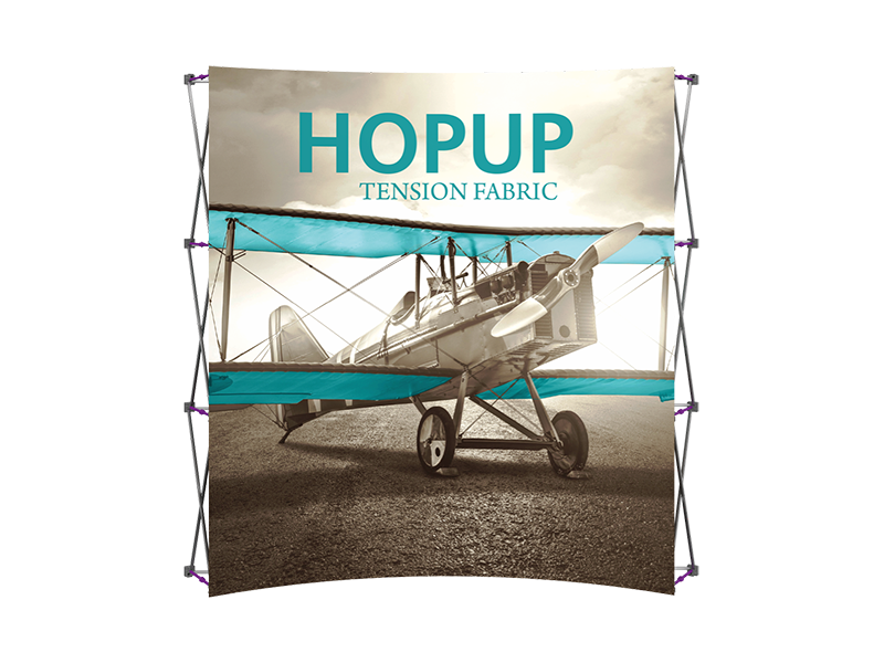 Hop-Up 8' FRONT Graphic Display - Curved 3x3 - Backwall / Inline Display