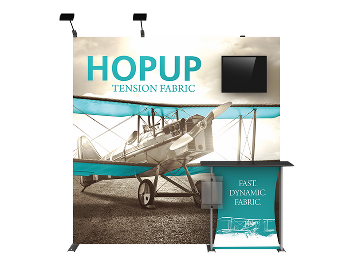 Hop-Up 8' FULL Graphic MONITOR Display KIT - Straight 3x3 - Backwall / Inline Display