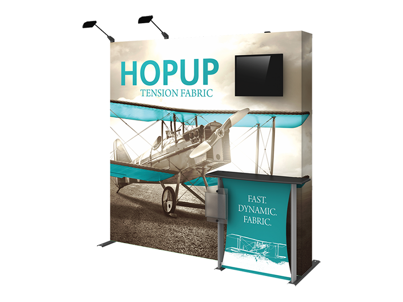 Hop-Up 8' FULL Graphic MONITOR Display KIT - Straight 3x3 - Backwall / Inline Display