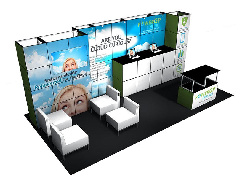 MultiQuad Modular 20' Exhibit MQ-20C - Backwall / Inline Display