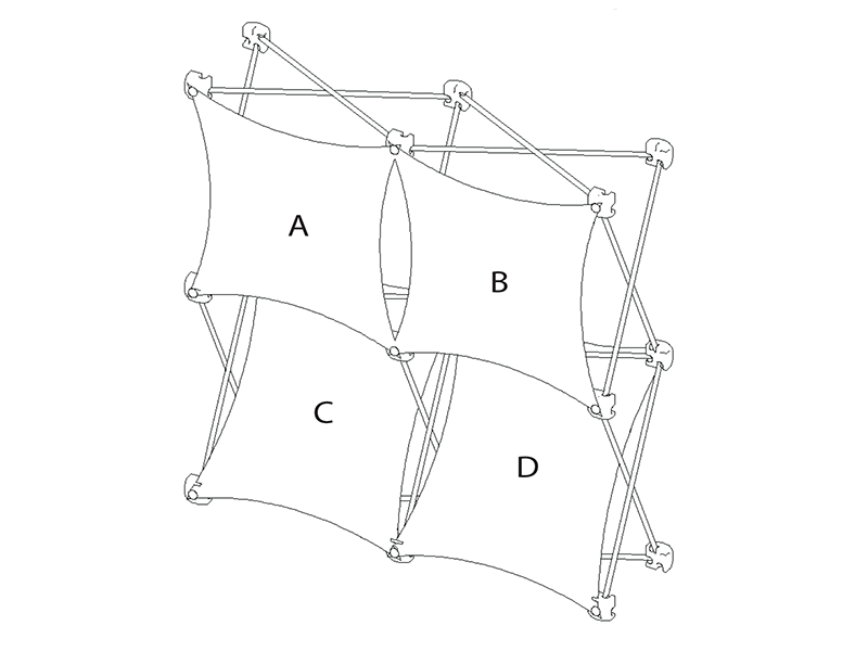 SalesMate Tabletop 6' Display - 2x2 Pop Up Frame D - Tabletop Display