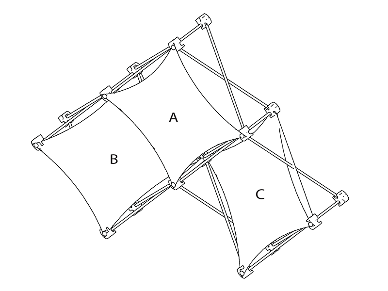 SalesMate Tabletop 6' Display - 3-Quad Pop Up Frame B - Tabletop Display