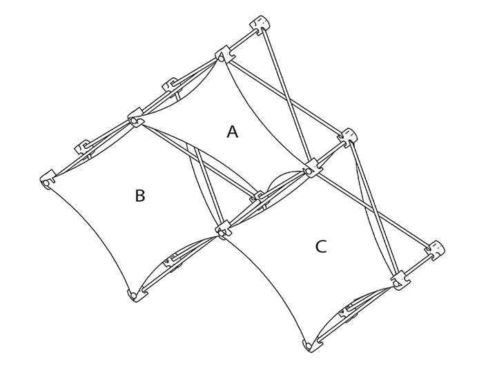 SalesMate Tabletop 6' Display - 3-Quad Pop Up Frame E - Tabletop Display