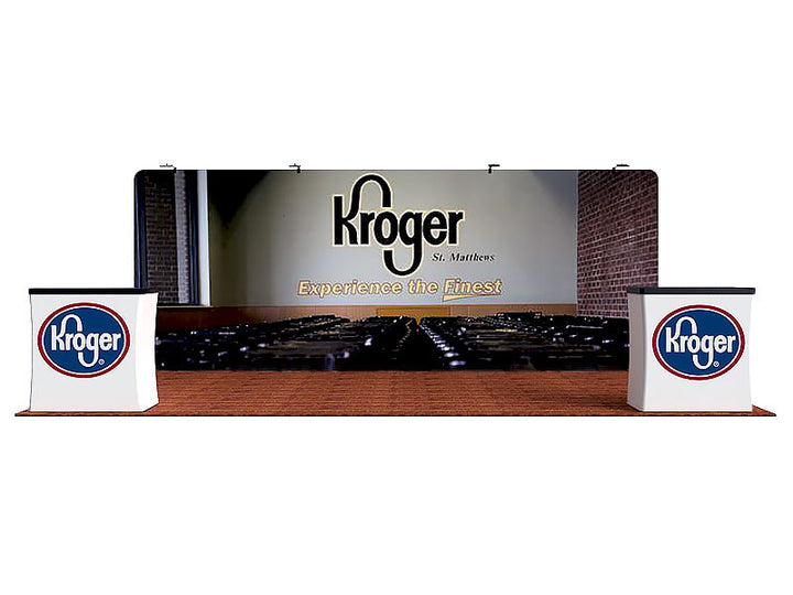20' Straight Single-Panel Collapsible Trade Show Backdrop Display Kit by Signature for Kroger - ExpoTrade Exhibits